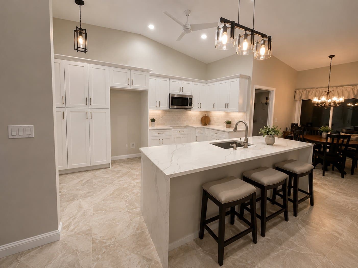 Open-Plan Kitchen & Island