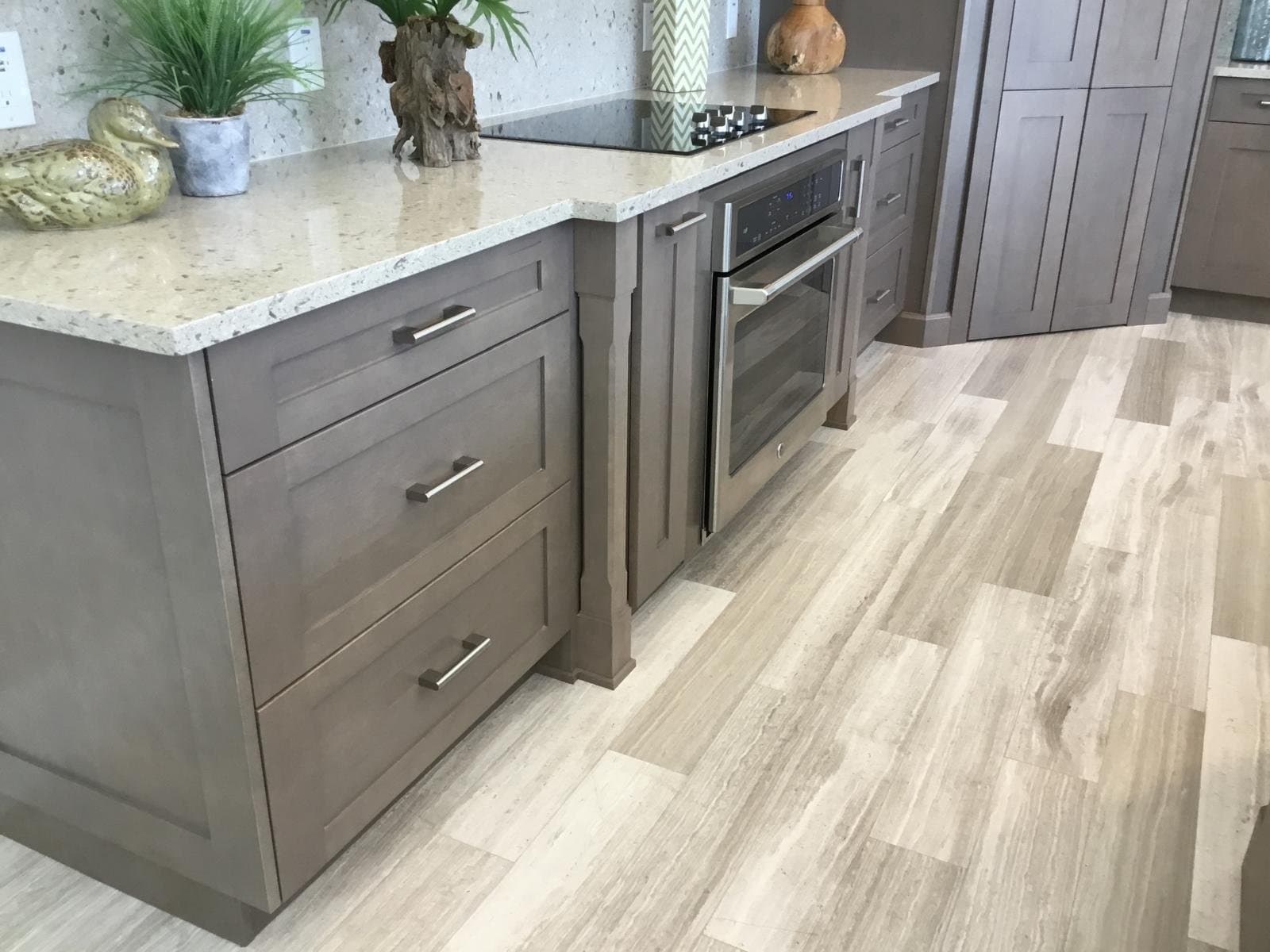 Gray Cabinetry & Plank Flooring