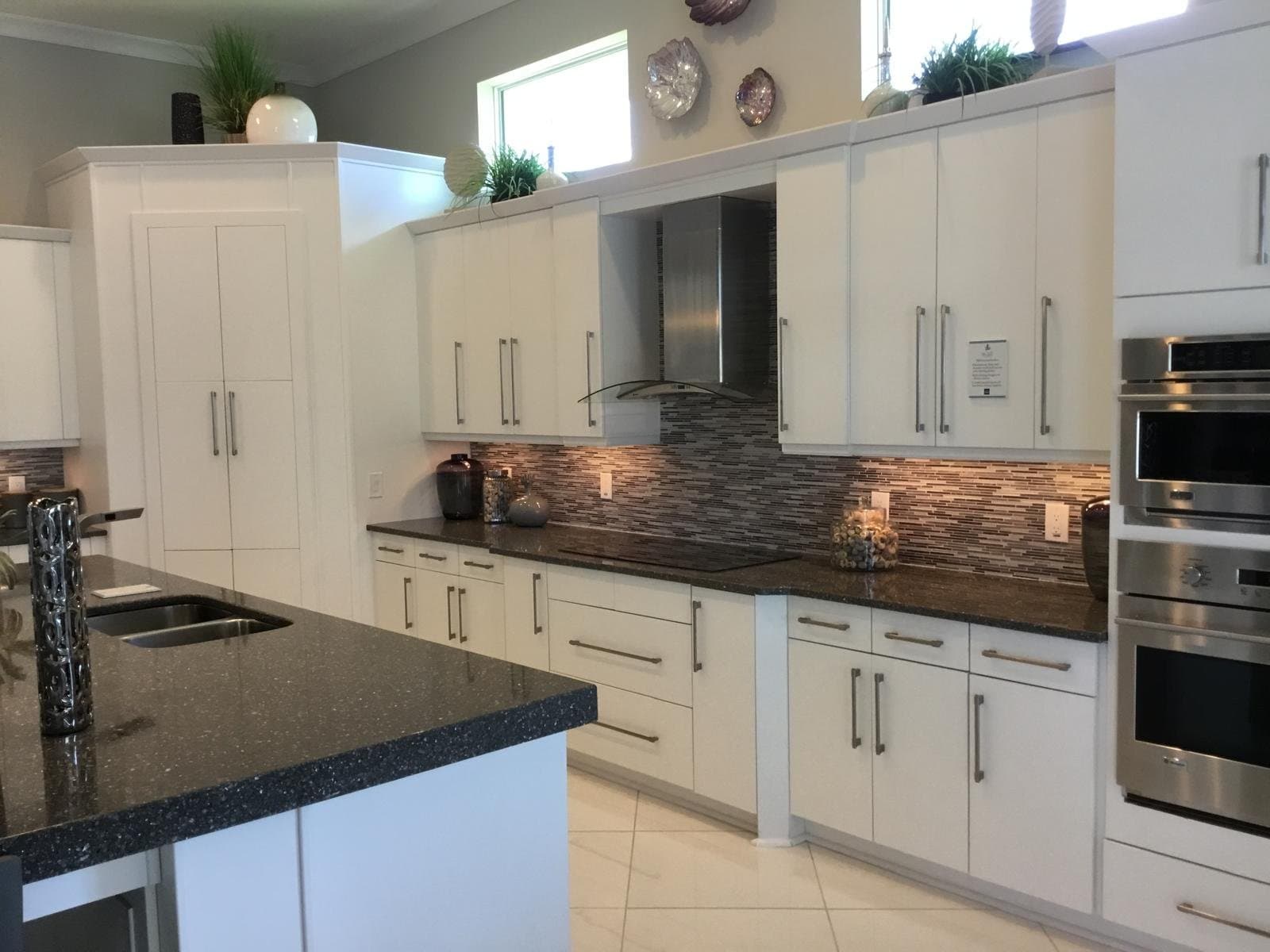 White Cabinets & Dark Countertops